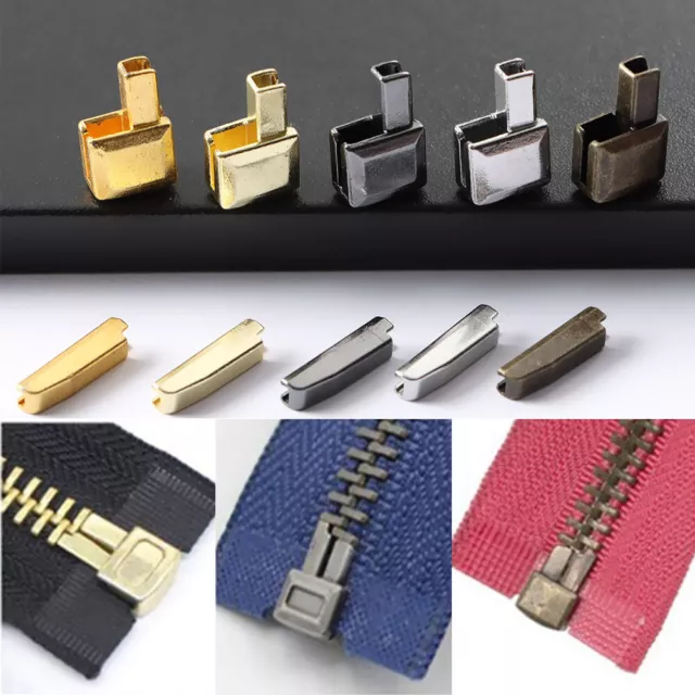 5 Set Metal Replacement Zipper Stoppers Repair Tool Open End