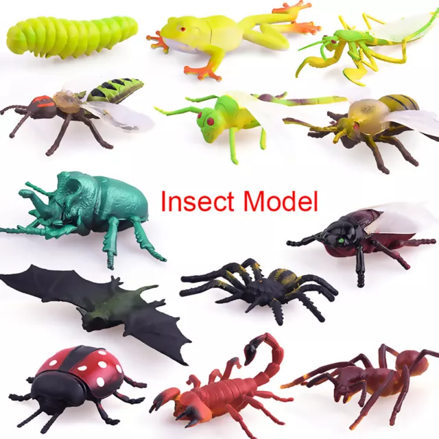 12 x Plastic Insect Bugs Model Action Figure Kids Toys Gift Jungle Decor