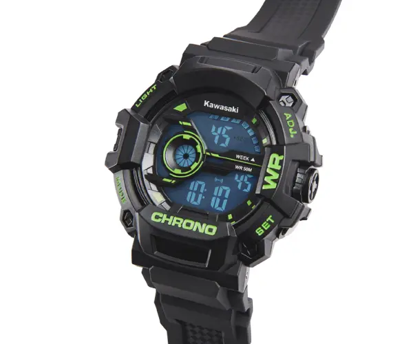 Kawasaki Sports Armbanduhr schwarz/grün Uhr Watch NEU