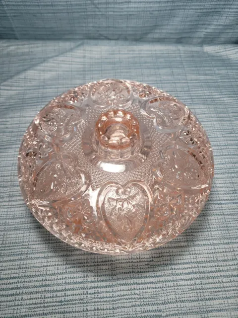 Kig Indonesia, Maylaysa,Heart And Roses, Pink Covered Candy Dish,Trinket Dish