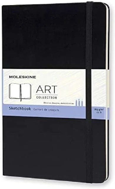 Moleskine Art Sketchbook, Hard Cover, Large (5" x 8.25") Black, 104 Pages
