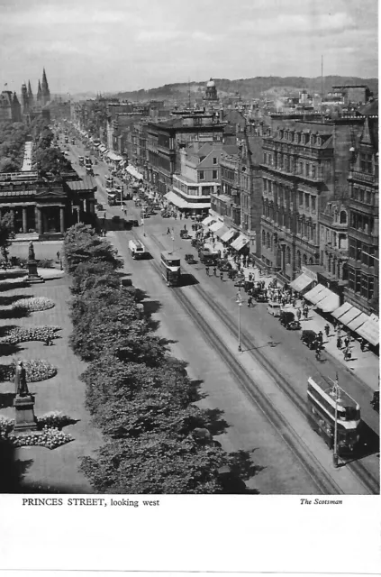 Princes Street Looking West Trams Edinburgh Cutting Clip