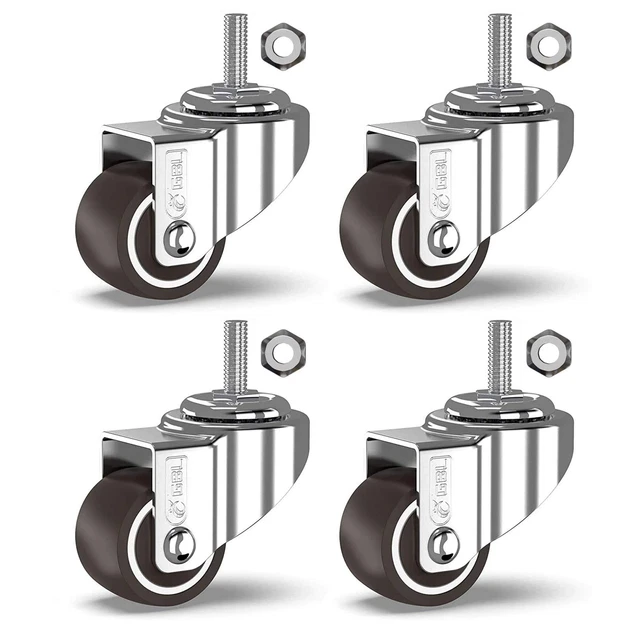 GBL Heavy Duty Castor Wheels + Screws - 25mm M8x20mm up to 40KG - Pack of 4 No F
