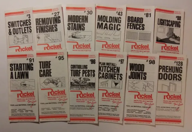Twelve (12) How-To Booklets by RICKEL HOME CENTER