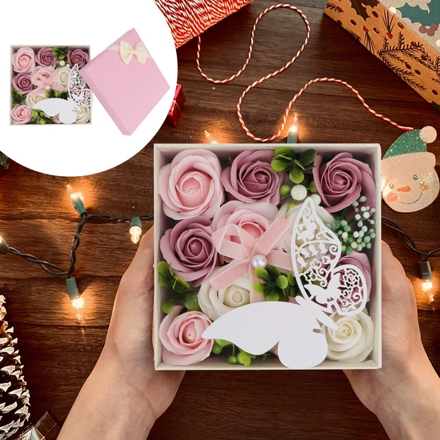 Regalos de Navidad Rosa Favor Cajas Simulación Rosa Regalo Día de San Valentín