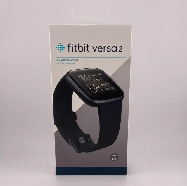 Fitbit Versa 2 Wristband Activity Tracker Smart Watch Black Aluminum FB507