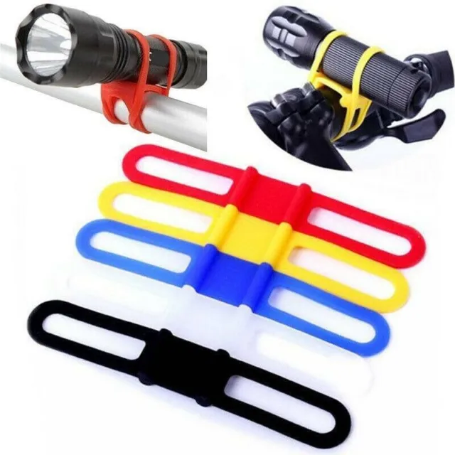 5XBicycle Bike Torch Flashlight Mobile Phone Holder Silicone Universal