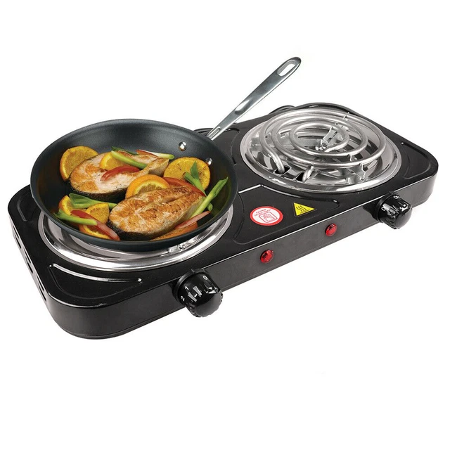 ELECTRIC CAMPING DOUBLE Burner Hot Plate Portable Heating Cooking Stove