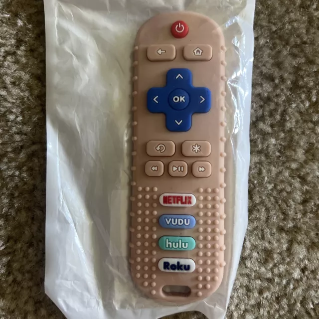 RARE Silicone Baby Toddler Teething Toy Teether 5" Roku Remote