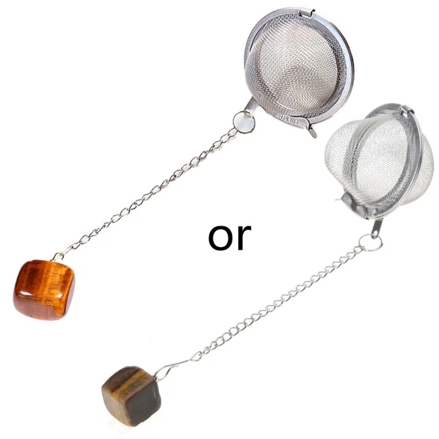 Loose Tea Infuser Stainless Steel Mesh Strainer Crystal Pendant Tea Filter