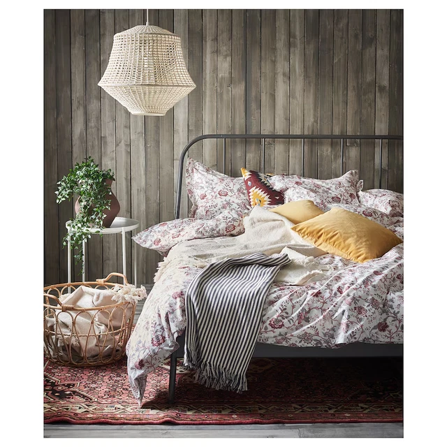 IKEA KOPARDAL DOUBLE Bed Grey Metal Frame with Slatted Base already