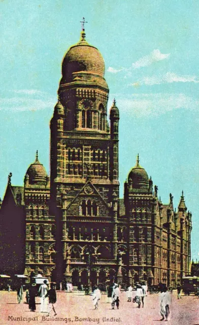 Bombay Mombai India Postcard C1910 Municipal Buildings
