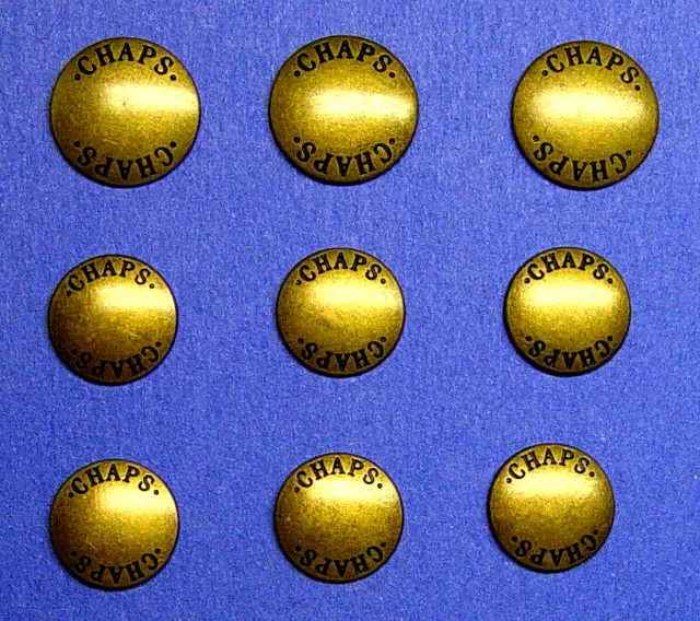 Chaps Replacement Buttons 9 Bronze Tone Metal For Jackets Good Used Condition