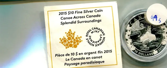 2015 $10 Canada Silver Dollar Gem Proof 99S