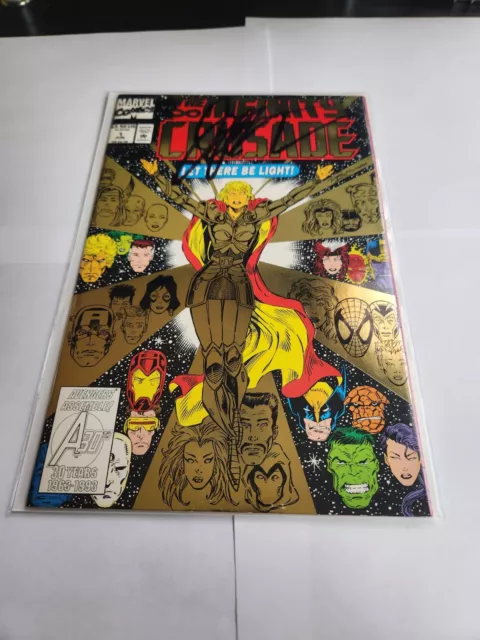 🚨🔥Vintage Comics 1993 Marvel Infinity Crusade #1 Signed Jim Starlin Beautiful 2