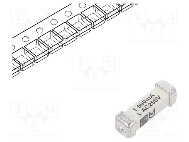 SMD Fusible 500mA 125VDC Sécurité : Schmelz 250VAC Céramique