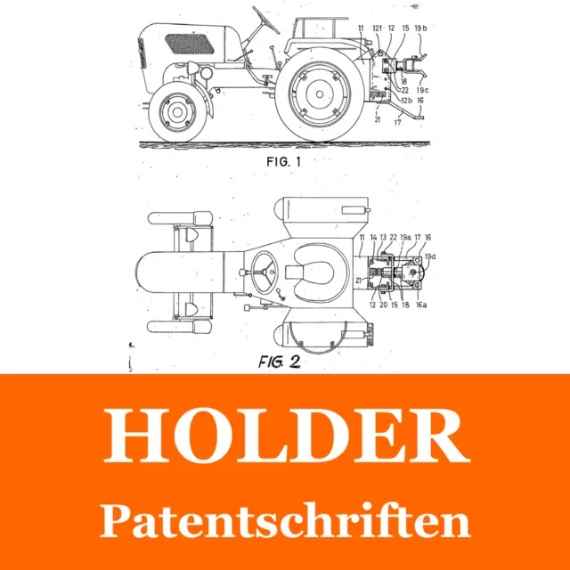 HOLDER Einachser + Schlepper # 257 Patentschriften # 2167 Seiten # PDF-Buch