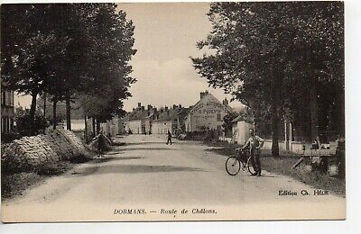 Dormans-marne-CPA 51-man to bike on the road of chalons