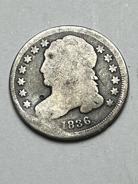 1836 Capped Bust Dime Good light scratches, 185 Plus Year Old Coin Lot U841