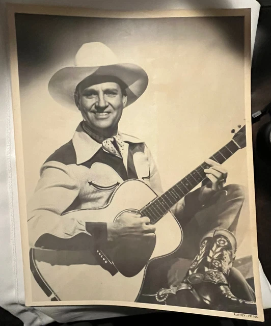 Vtg Gene Autry Singing Cowboy ORIGINAL LARGE Promo 11 x 14 B&W Photograph PP105