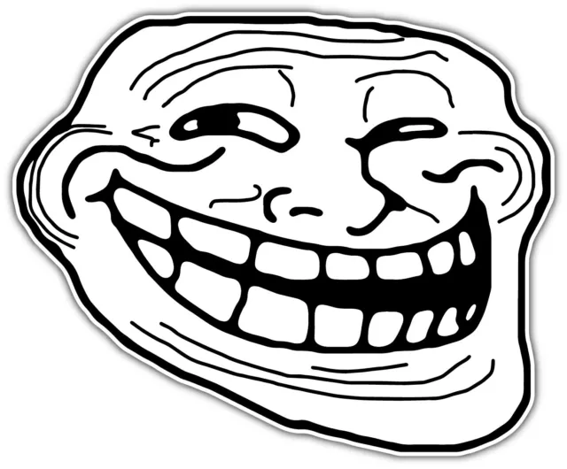 Internet Troll Face Meme - 6.0x4.8 - Vinyl Decal Sticker