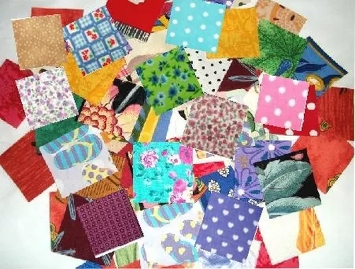 LOT de 200 coupons tissu multicolores 5x5cm