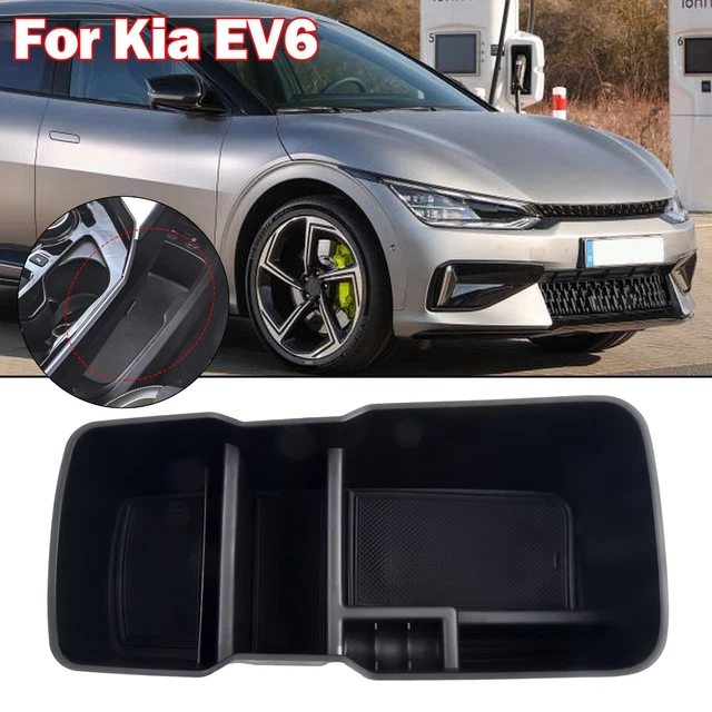 Boîte Rangement Accoudoir Kia EV6 2021-2024 – Organisateur Console Centrale Avec Tapis Antidérapant – Bleu