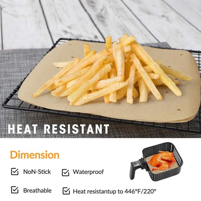 AIR FRYER PARCHMENT Paper Liners NonToxic Perforated Unbleached
