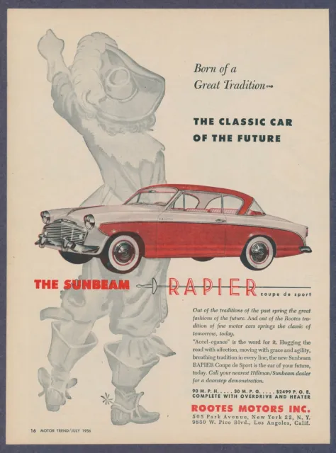 Sunbeam Rapier Rootes Motors Vintage Magazine Advertisement July 1956