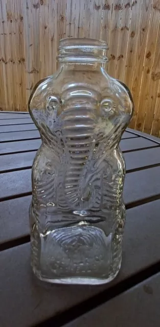 GRAPETTE Elephant Glass Beverage Syrup Bottle Vintage