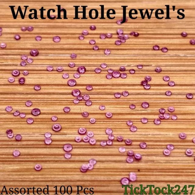 100x holed watch jewels repair ruby hole watchmakers jewel Mechanical Vintage