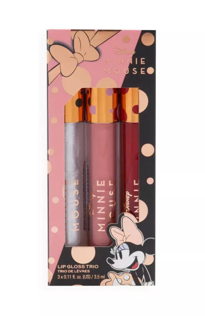 Revolution Beauty X Disney Minnie Mouse Lipgloss Set Valentines Red Pink Silver