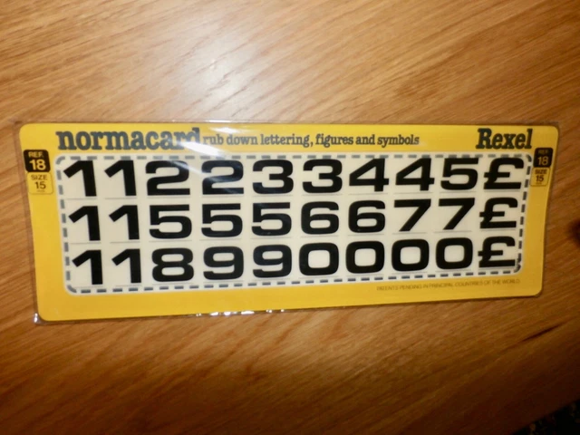 Letraset - Frotar Transferencias - Números - 15.Mm - Negro - Rexel