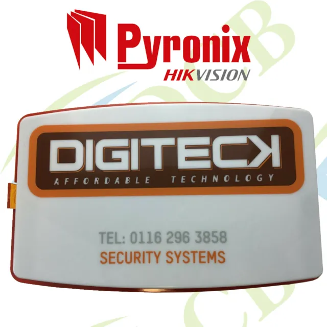Caja de campana alarma para intruso ficticio Pyronix con retroiluminación LED, fuente de alimentación principal