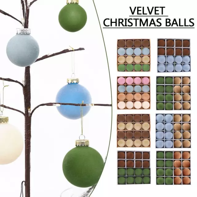 16Pcs Velvet Christmas Balls Christmas Tree Decorations, Ornamen✨f Xmas A1N9 2