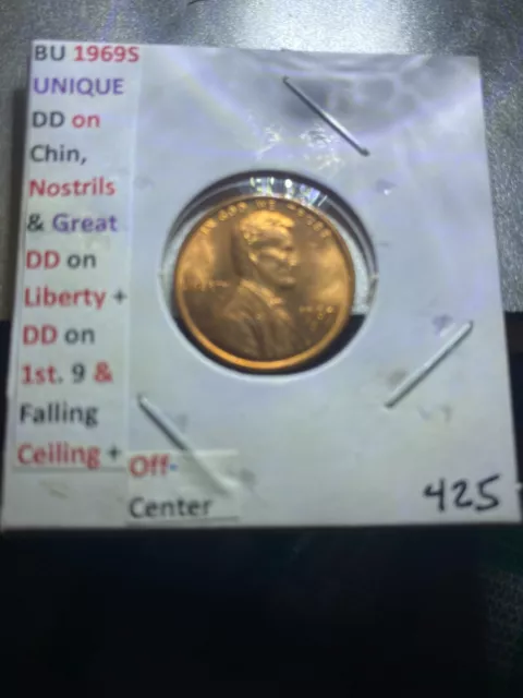 1969-S Lincoln Cent With GREAT Errors, these coins are in a BU condition #425