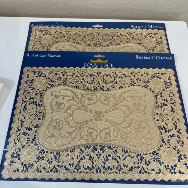 Royal Lace Paper Placemats Gold Lace Vintage