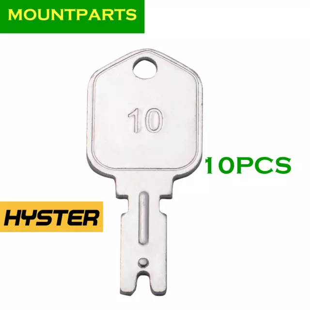 10x Forklift Ignition Keys For Hyster (1430) Rollers 186304 Key