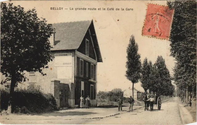 CPA BELOY La Grande Route et le Cafe de la Gare (1253955)