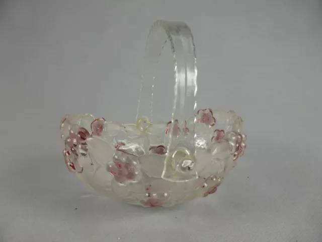 Joli Petit Panier Avec Anse Bonbonniere En Verre Rose Bonbon Pour Oeufs Paques