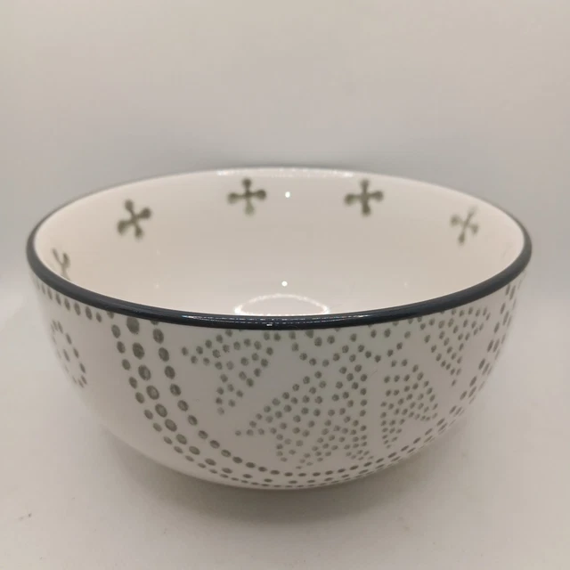 SET OF Deep Soup or Cereal Stoneware Bowls Gray Phara 6