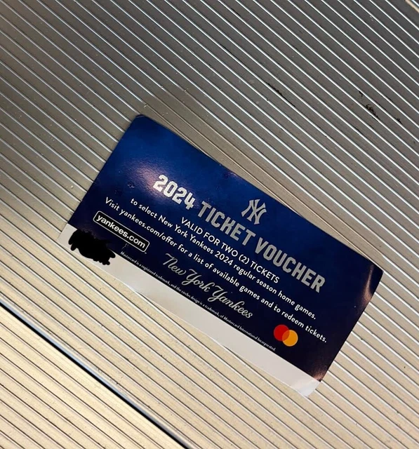 YANKEES FAN APPRECIATION Day Voucher 9/24/23 Two Free Tickets For 2024
