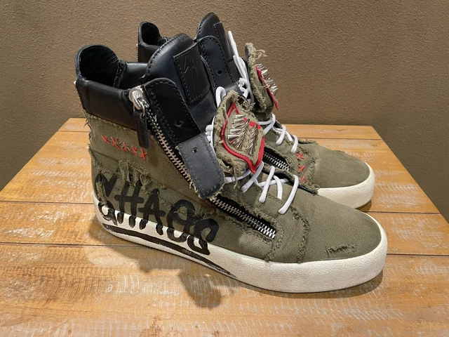 GIUSEPPE ZANOTTI MENS 43 Mitika Zip Mid Top Sneakers Black 299.00 PicClick