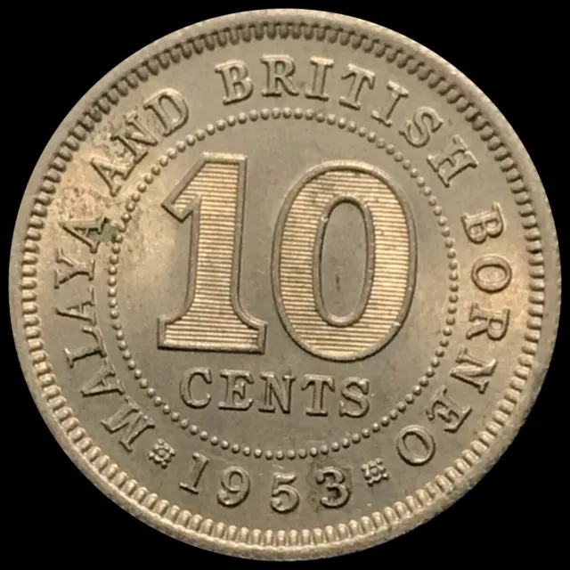 1953 Malaya British Borneo 10 Cents Coin (FB1-102)