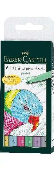 Faber Castel Pitt Artist Pen Zeichentusche Pastell 6Er Set Neu Ov