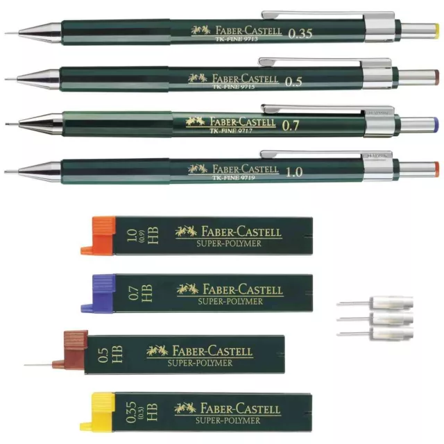 FABER CASTELL Druckbleistift TK-FINE 0,35 0,5 0,7 1,0 | Radierer | Ersatzminen [