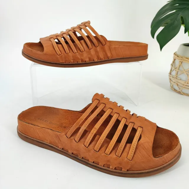 Kelsi Dagger Women's Brown Leather Slide Sandal Size 8