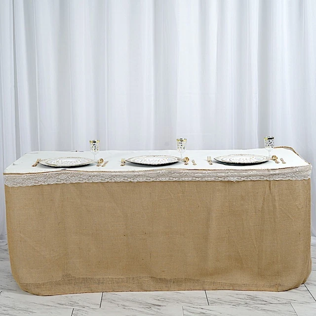 17 ft Natural Burlap TABLE SKIRT Tradeshow Wedding Party Country Catering Supply