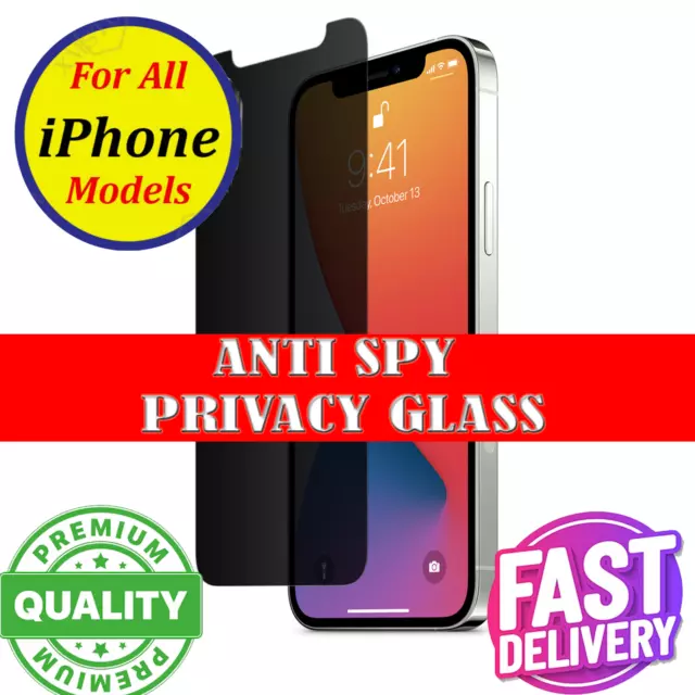 Full Privacy Tempered Glass Screen Protector For iPhone 15 14 13 Pro Max 11 12 X