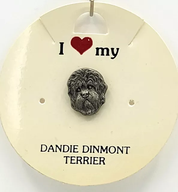 Vintage Dandie Dinmont Terrier Lapel, Pin 1/2" x 1/2" Rawcliffe Pewter 1980s